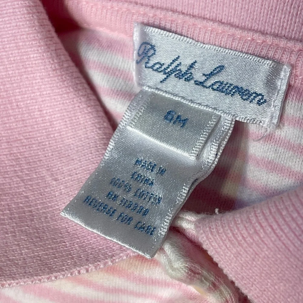 Ralph Lauren Pink Striped Kids One Piece